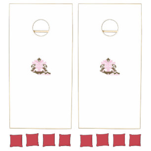 Magenta-Red, Yellowish Orange  decorative Cornhole Set