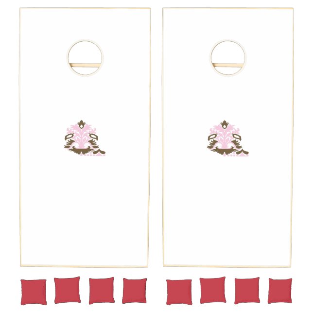 Magenta-Red, Yellowish Orange  decorative Cornhole Set (Set)