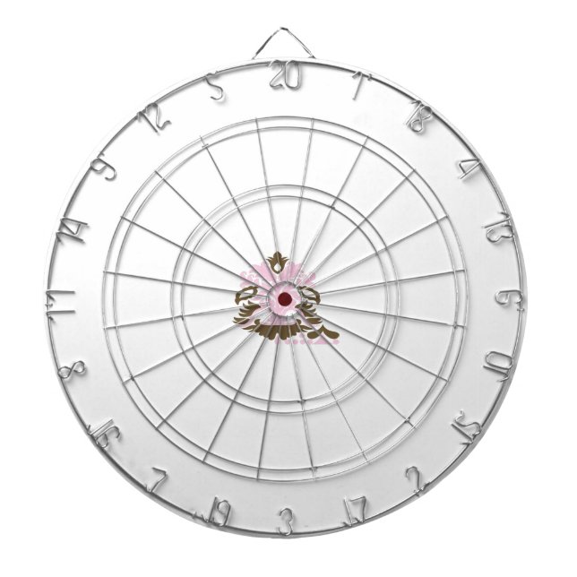 Magenta-Red, Yellowish Orange  decorative Dart Board (Front)