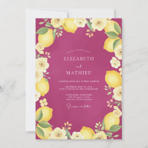 Magenta Refreshing Mediterranean Wedding Invitation