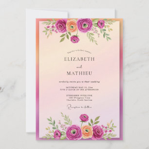 Magenta Resplendent Spring Wedding Invitation