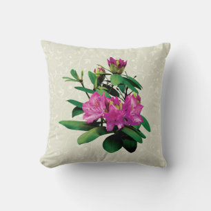 Magenta Rhododendrons With Buds Throw Pillow