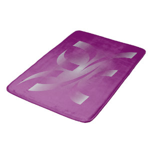 Magenta ribbons bath mat