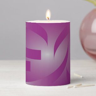 Magenta ribbons pillar candle