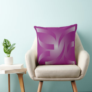 Magenta ribbons throw pillow