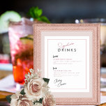 Magenta Rose Black Signature Drink Wedding Sign at Zazzle