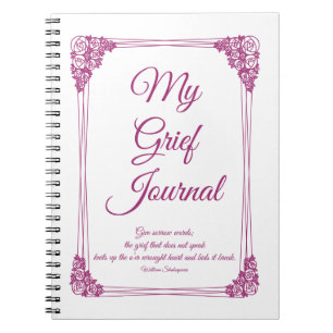 Magenta Rose Cluster Border Grief Journal