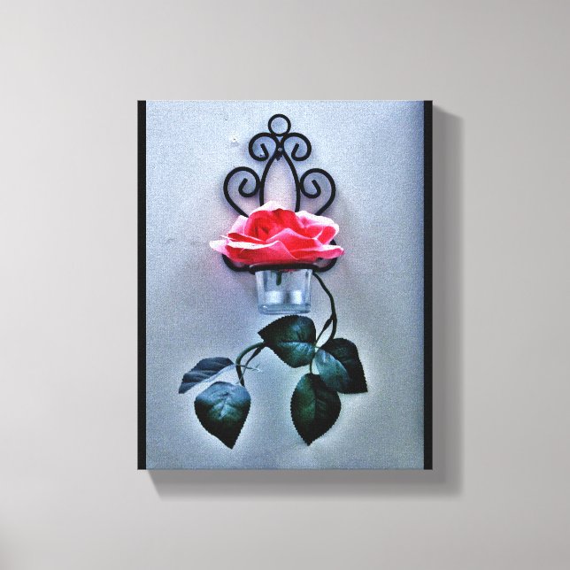 Magenta Rose Sconce Canvas Print (Front)