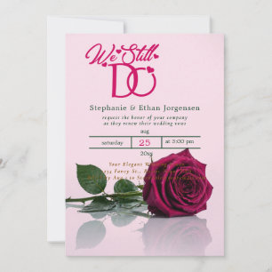Magenta Rose Wedding Invitation Vow Renewal