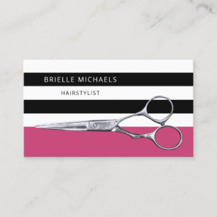 Magenta Scissor Hair Stylist Business Card