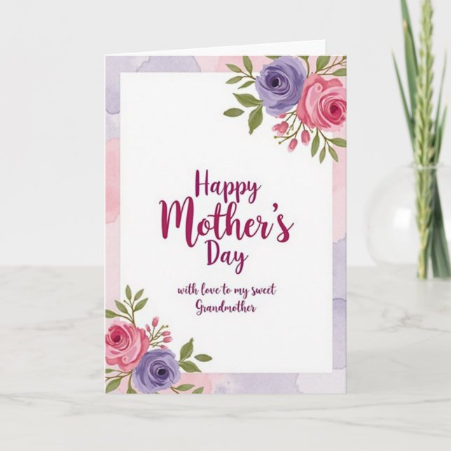Magenta Script Family Love Card (Front)