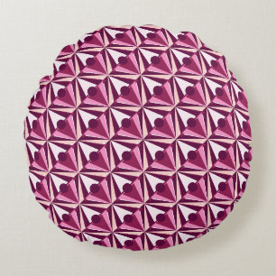Magenta Shapes Round Pillow