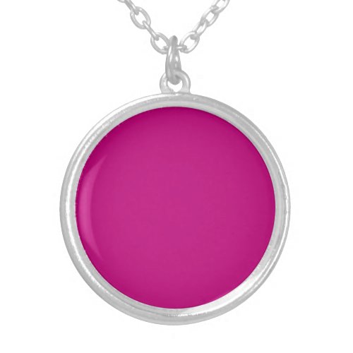  Magenta  Silver Plated Necklace