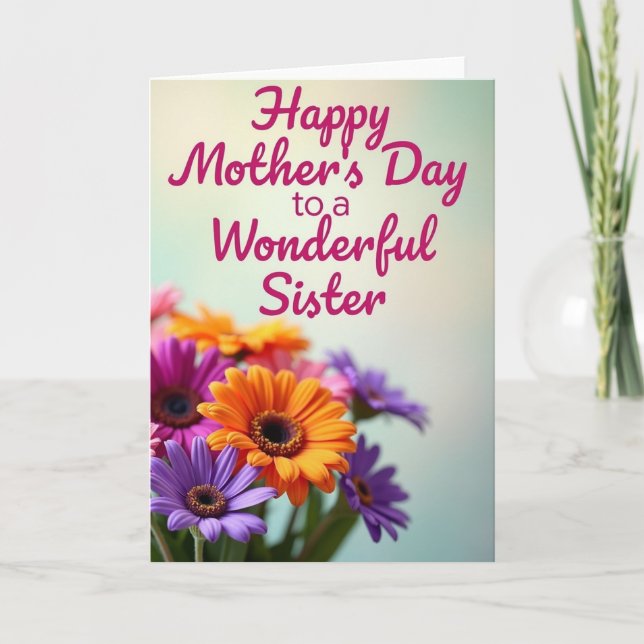 Magenta Sister Love Day Card (Front)