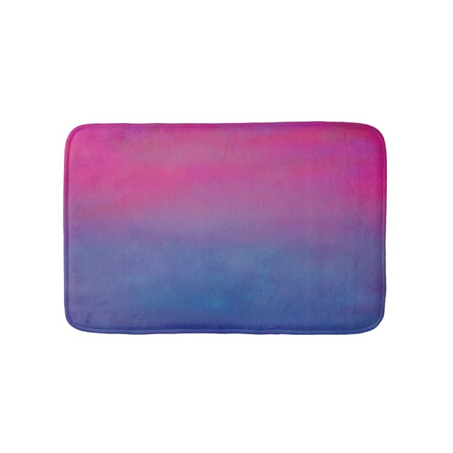 Magenta Sky Abstract Landscape Bathroom Mat (Front)