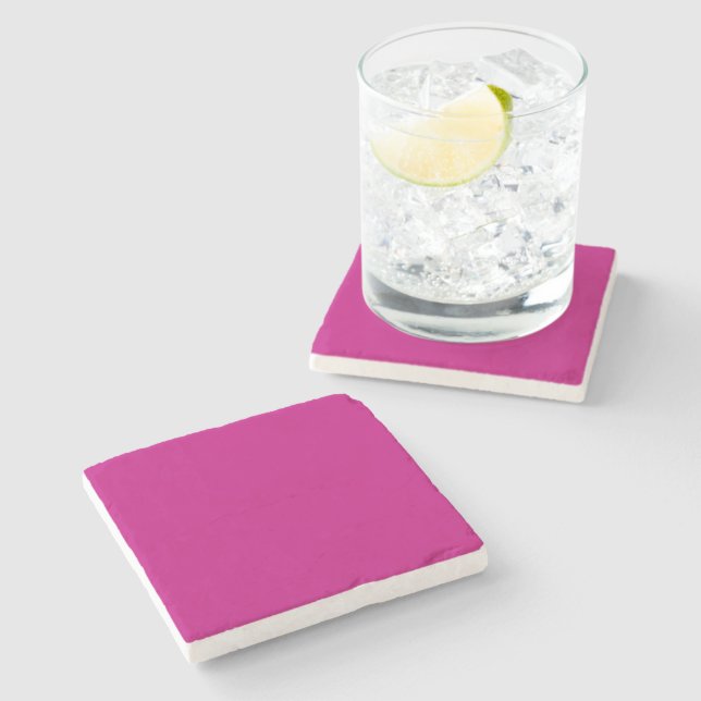 Magenta (solid color)  stone coaster (Side)