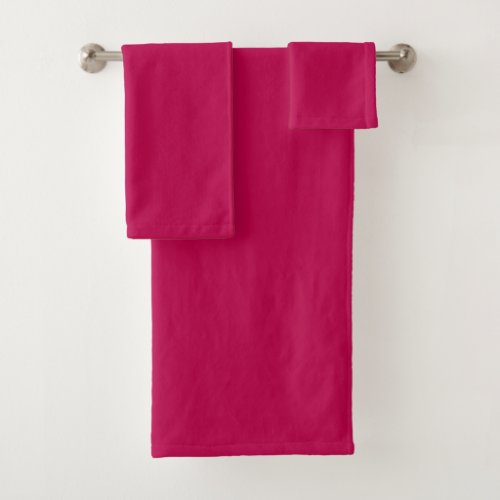 Magenta solid deep dark saturated     bath towel set