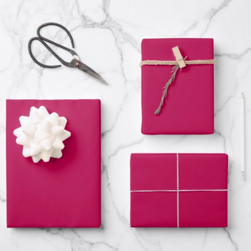 Magenta solid deep dark saturated  wrapping paper sheets