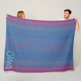 Magenta Star Metamorphic  Fleece Blanket