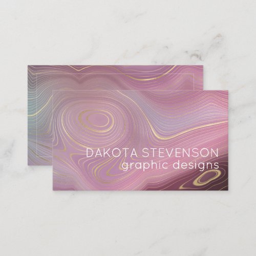 Magenta Strata  Mauve Pink and Muted Purple Agate Business Card