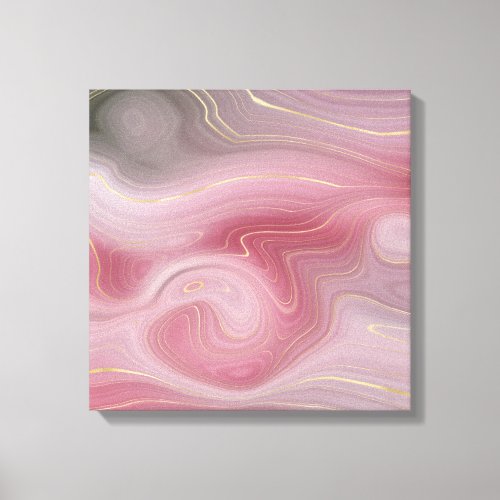 Magenta Strata  Mauve Pink and Muted Purple Agate Canvas Print