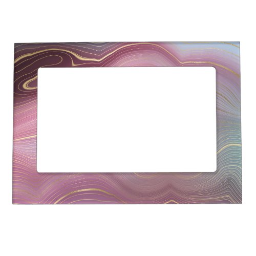 Magenta Strata  Mauve Pink and Muted Purple Agate Magnetic Frame