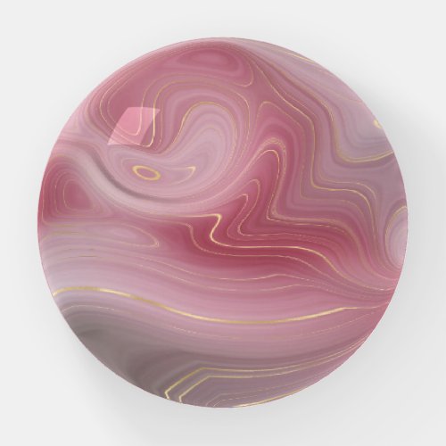 Magenta Strata  Mauve Pink and Muted Purple Agate Paperweight