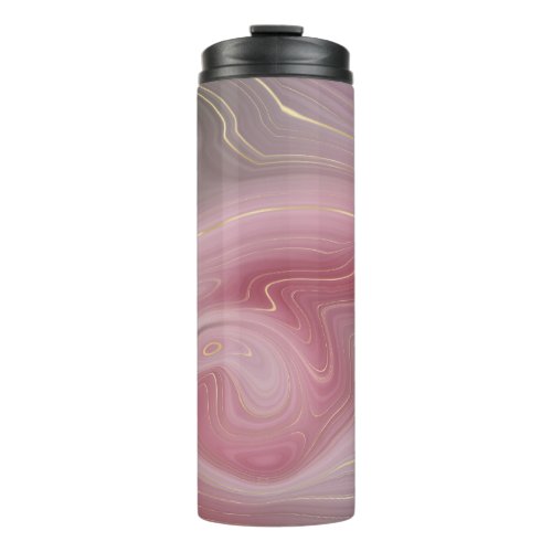 Magenta Strata  Mauve Pink and Muted Purple Agate Thermal Tumbler