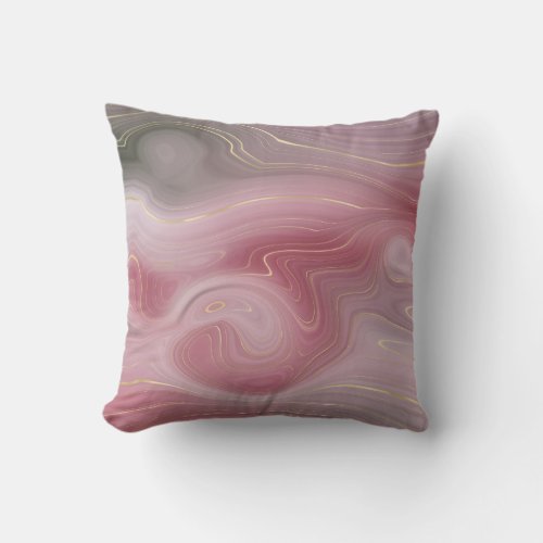 Magenta Strata  Mauve Pink and Muted Purple Agate Throw Pillow