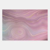 Magenta Strata | Mauve Pink and Muted Purple Agate Wrapping Paper Sheets (Front 2)