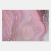 Magenta Strata | Mauve Pink and Muted Purple Agate Wrapping Paper Sheets (Front)