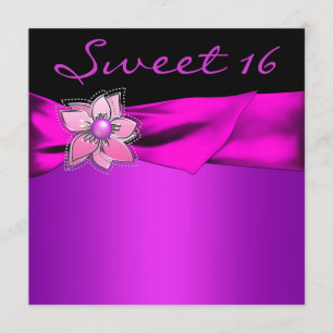 Magenta Sweet 16 Party Invitation