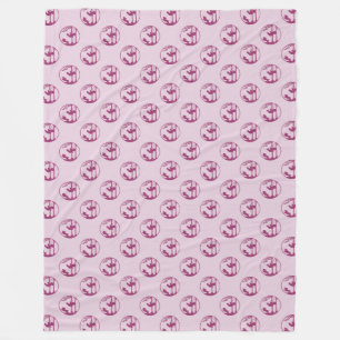 Magenta Swing Silhouette Pattern on Lavender Fleece Blanket