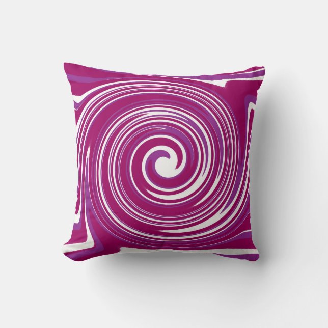 Magenta swirl pattern throw pillow (Front)