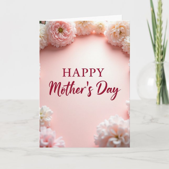 Magenta Text Mothers Day Image Card (Front)