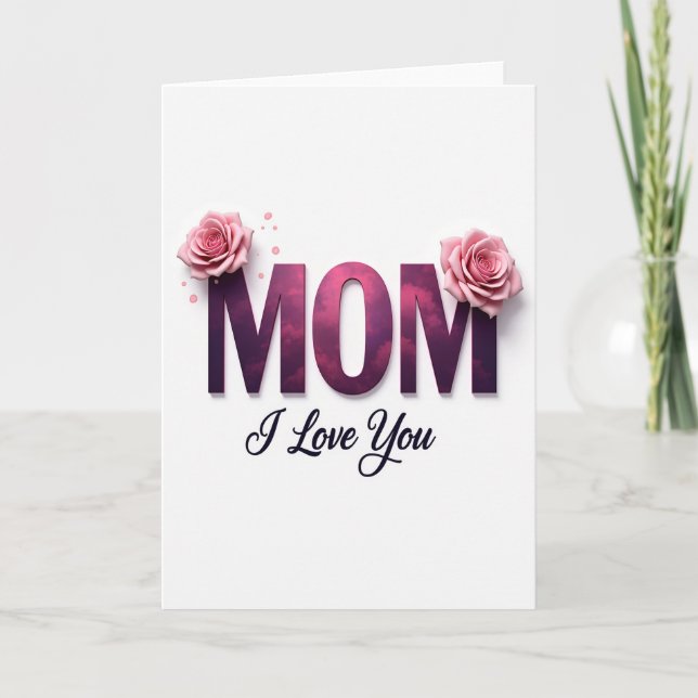 Magenta Textured Mom Card (Front)