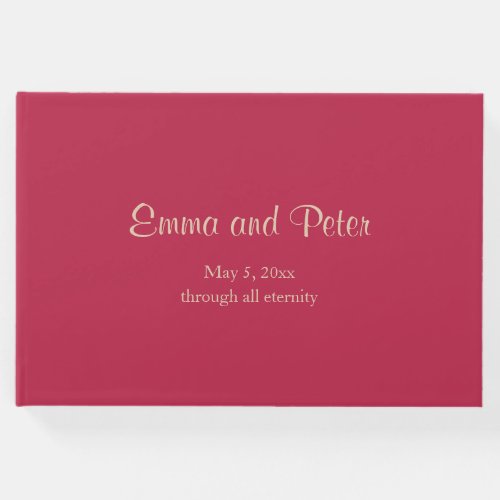 Magenta Through All Eternity Minimalist Wedding Guest Book