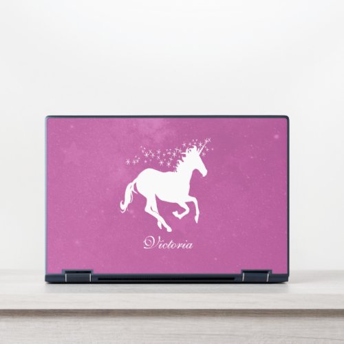 Magenta Unicorn Personalized HP Laptop Skin