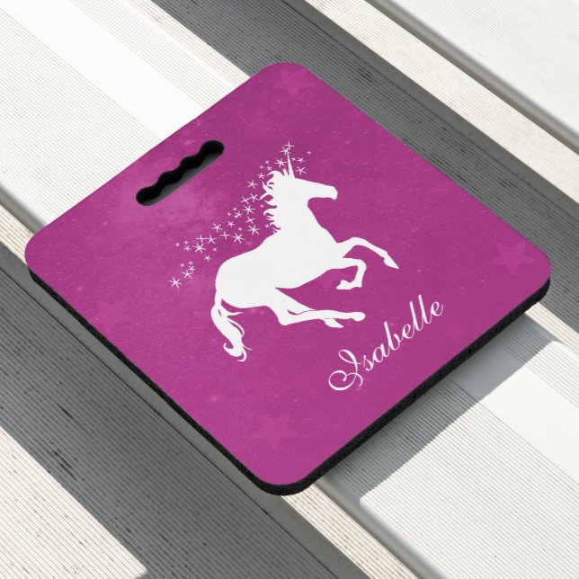 Magenta Unicorn Personalized Seat Cushion (In Situ)