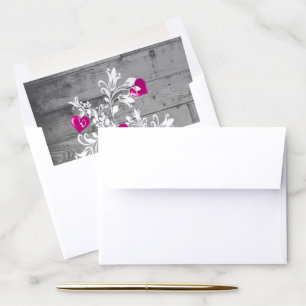 Magenta Valentine Hearts Tree Envelope Liner