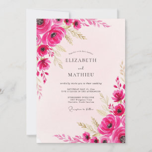 Magenta Vibrant Spring Wedding Invitation