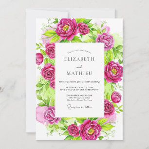 Magenta Vivacious Spring Wedding Invitation