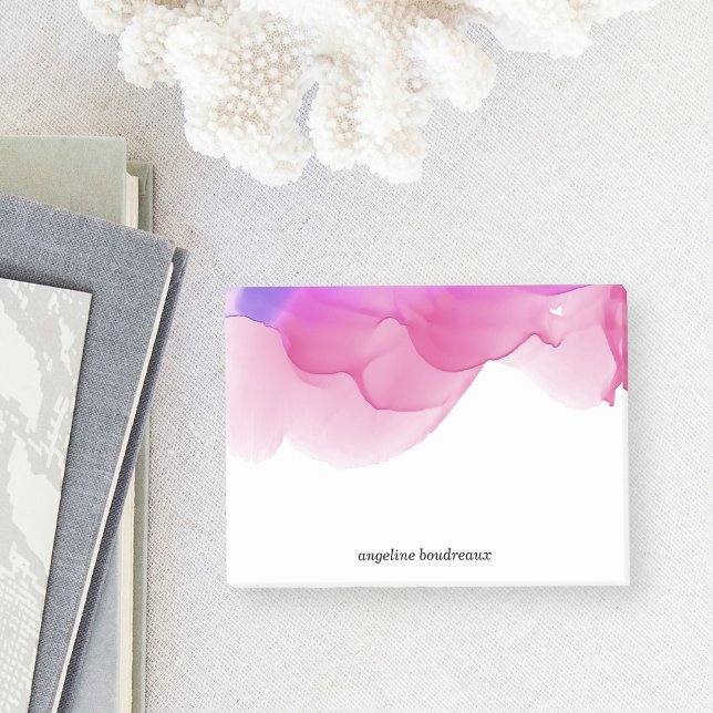 Magenta Watercolor Personalized Post-it Notes (Creator Uploaded)