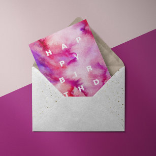  Tie Dye Greeting Card with Envelope for Birthday