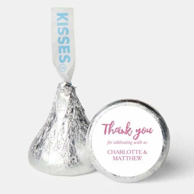 Magenta Wedding Favors Hershey®'s Kisses® (Front)