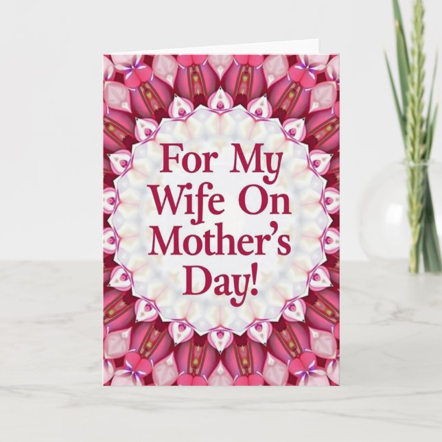 Magenta Wifes Day Greeting Card (Front)