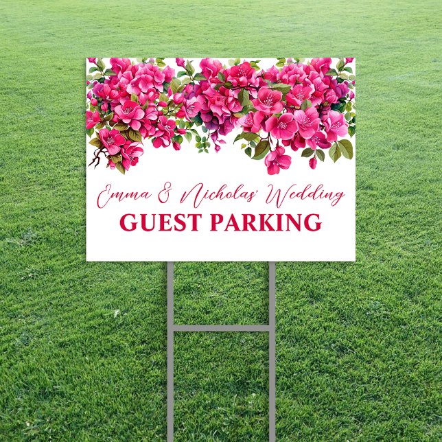 Magenta Wild Roses Guest Parking Sign (Creator Uploaded)