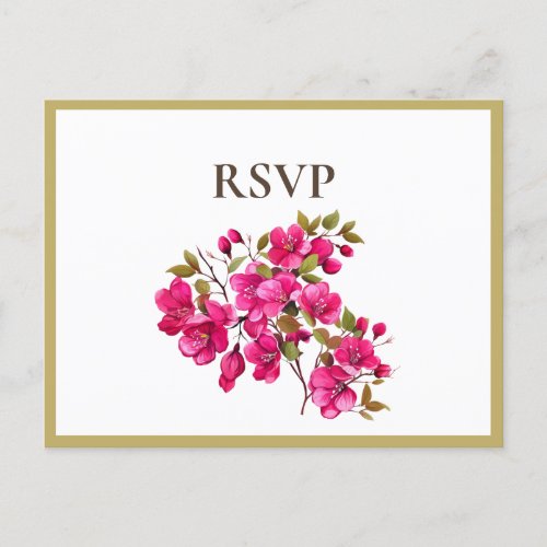 Magenta Wild Roses RSVP Invitation Postcard