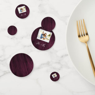 Magenta Wooden Photo Bridal Shower Confetti
