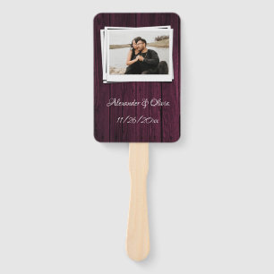 Magenta Wooden Photo Hand Fan